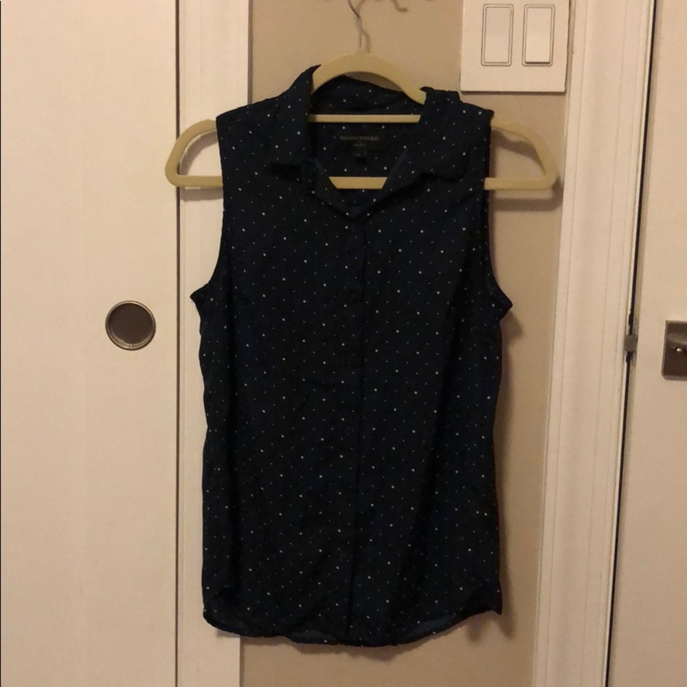 Polkadot banana republic button down tank top